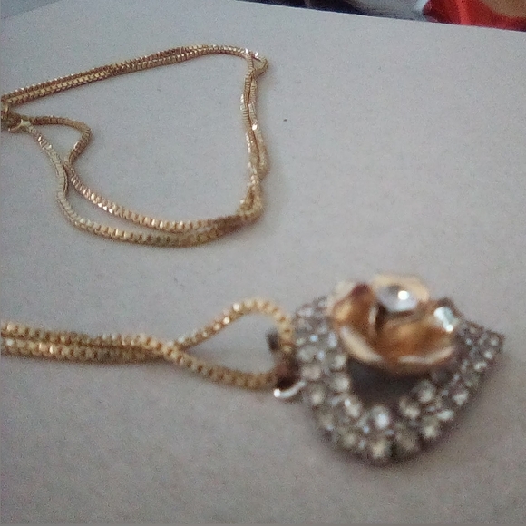 Custom Designed Creations Floral Heart Gemstone Necklace - Picture 2 of 4